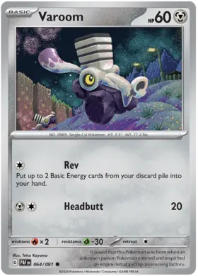 064 Varoom, Paldean Fates, nonholo, 2.00 kr, Pokesingles. Kjøp pokemon kort til lave priser hos oss.