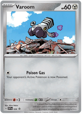026 Varoom, Scarlet & Violet | Promos, promo, 25.00 kr, Pokesingles. Kjøp pokemon kort til lave priser hos oss.