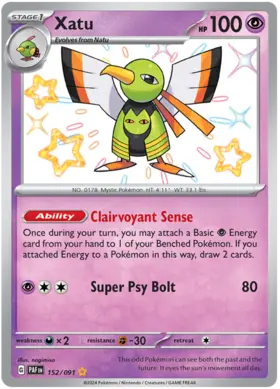 152 Xatu, Paldean Fates, secret, 3.00 kr, Pokesingles. Kjøp pokemon kort til lave priser hos oss.