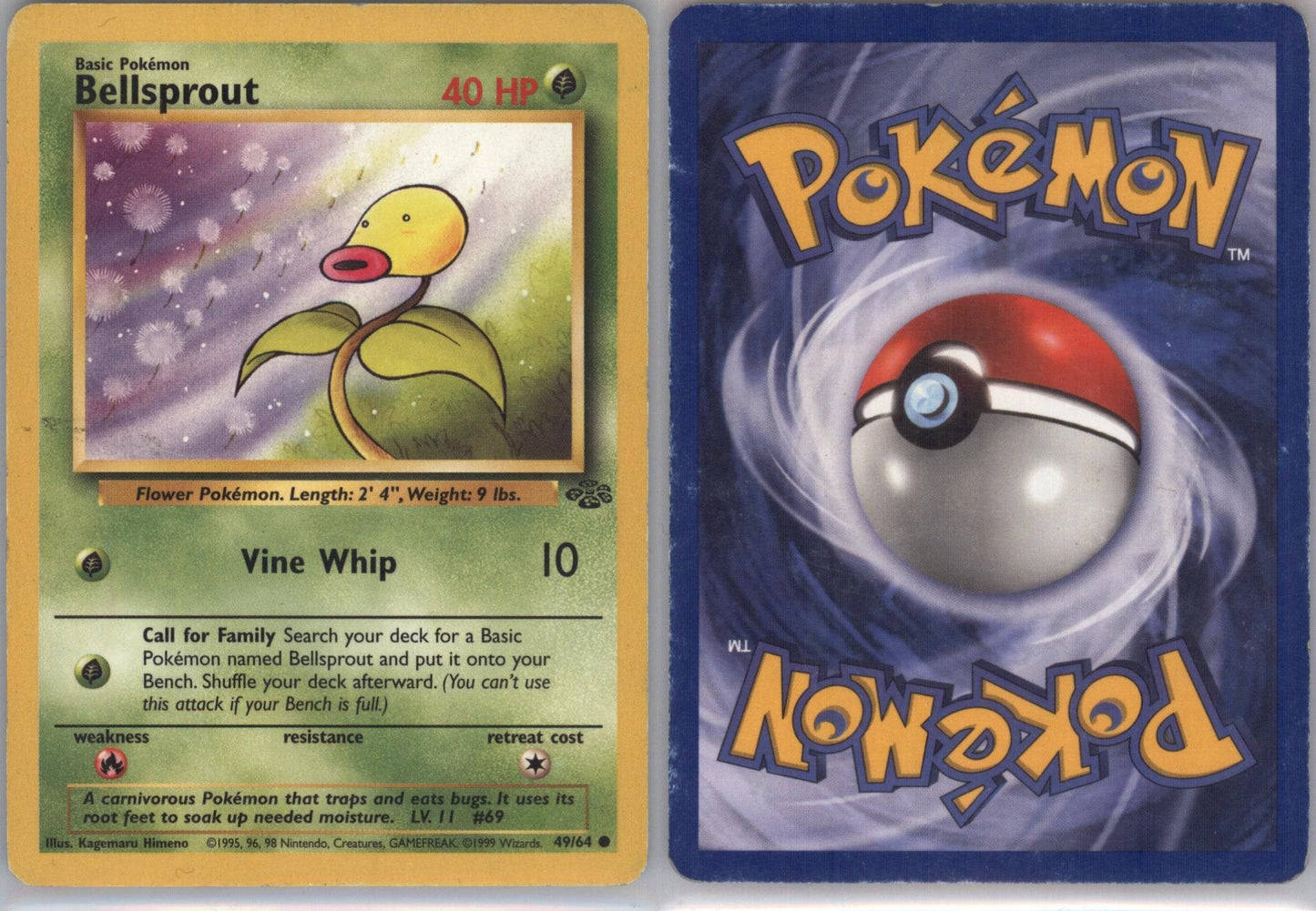 *SE BILDE FOR TILSTAND* Bellsprout #49 Pokemon Jungle Pokesingles