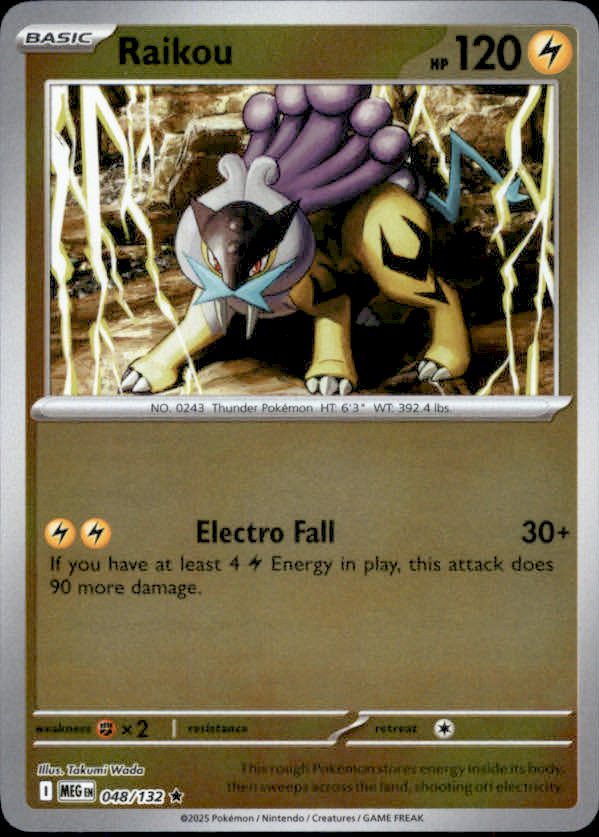 Raikou Reverse Holo 048 - Mega Evolution Pokesingles