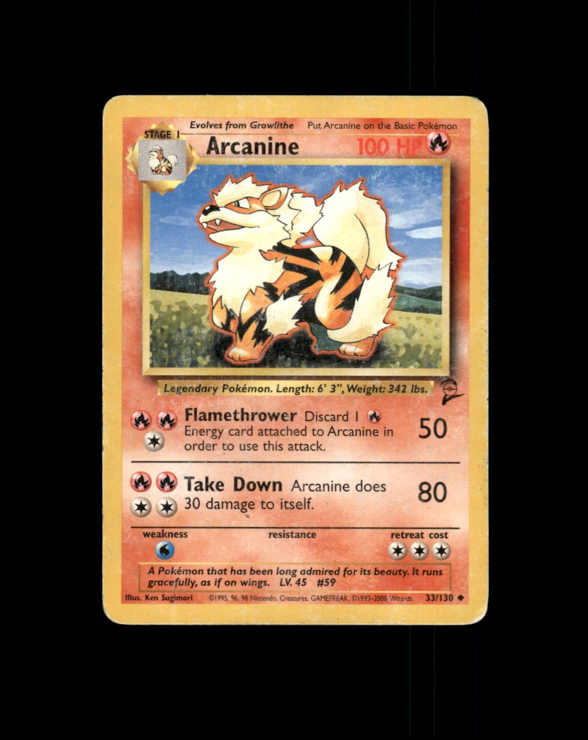 *SE BILDE FOR TILSTAND* Arcanine #33 Pokemon Base Set 2 Pokesingles