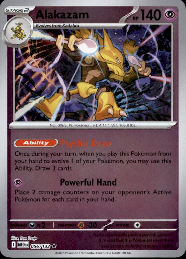 Alakazam Reverse Holo 056 - Mega Evolution Pokesingles