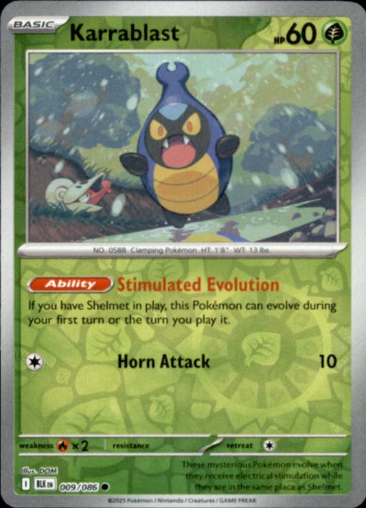 Karrablast Reverse Holo 009 - Black Bolt Pokesingles