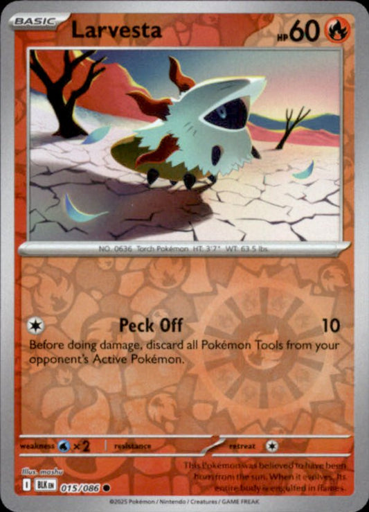 Larvesta Reverse Holo 015 - Black Bolt Pokesingles