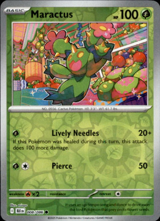 Maractus Reverse Holo 008 - Black Bolt Pokesingles