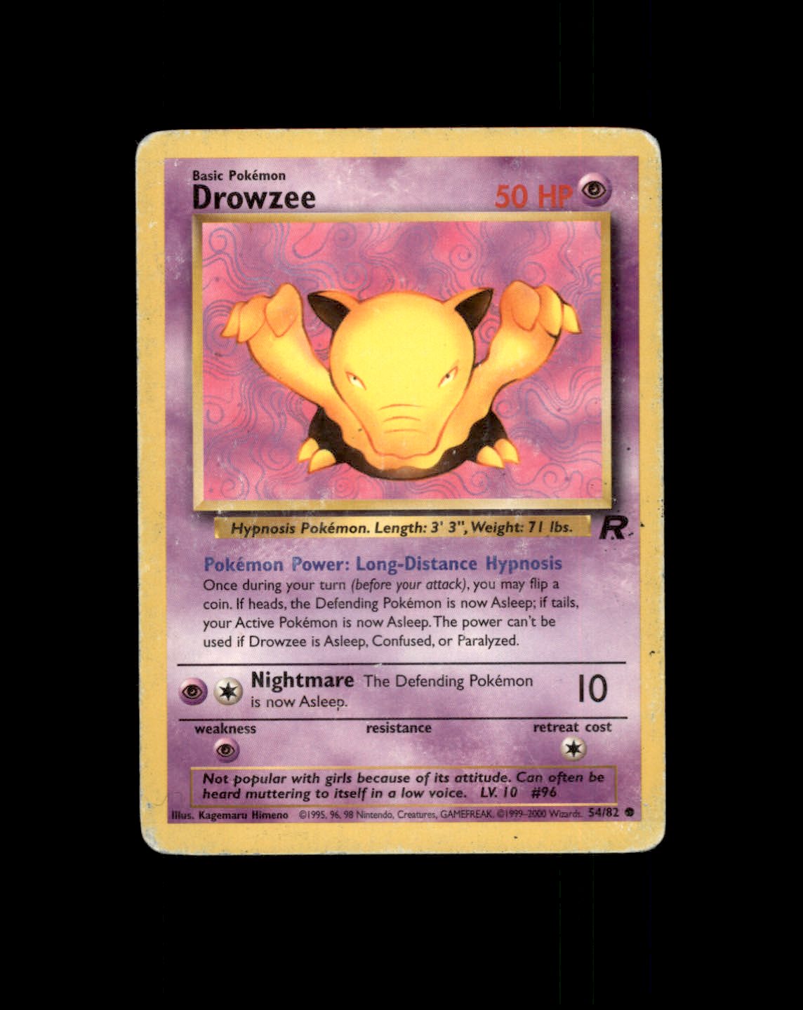 *SE BILDE FOR TILSTAND* Drowzee #54 Pokemon Team Rocket Pokesingles