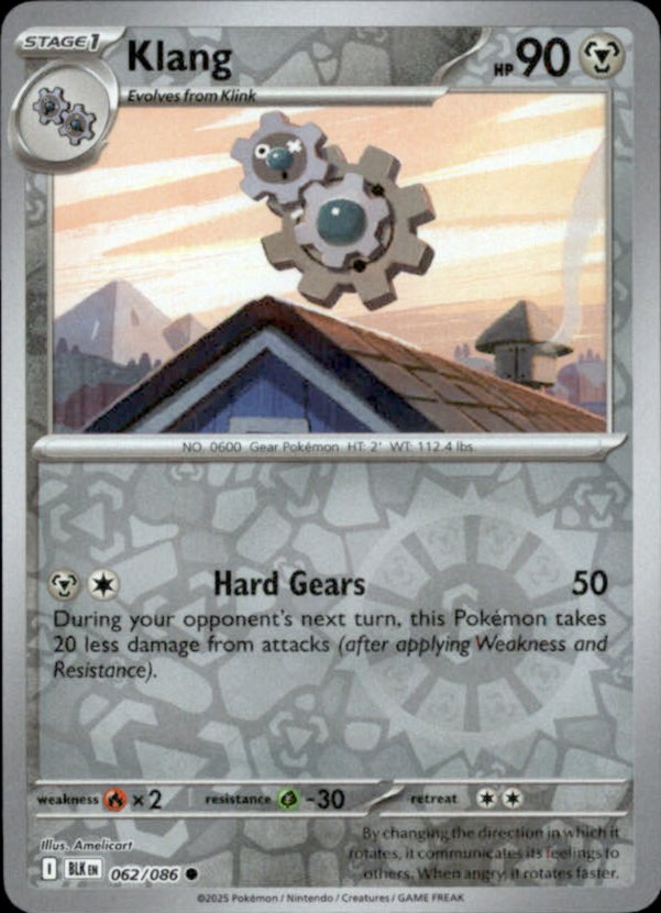 Klang Reverse Holo 062 - Black Bolt Pokesingles