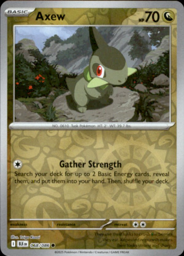 Axew Reverse Holo 068 - Black Bolt Pokesingles