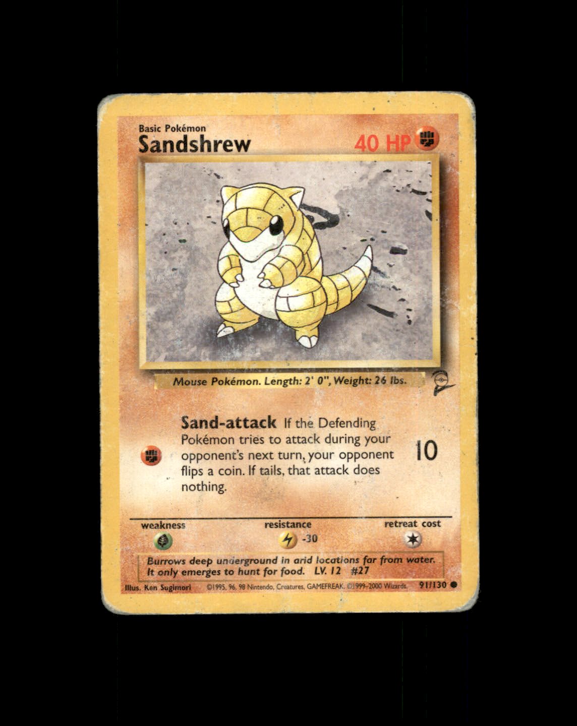 *SE BILDE FOR TILSTAND* Sandshrew #91 Pokemon Base Set 2 Pokesingles