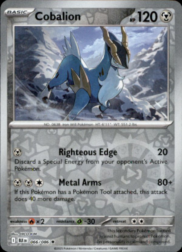 Cobalion Reverse Holo 066 - Black Bolt Pokesingles