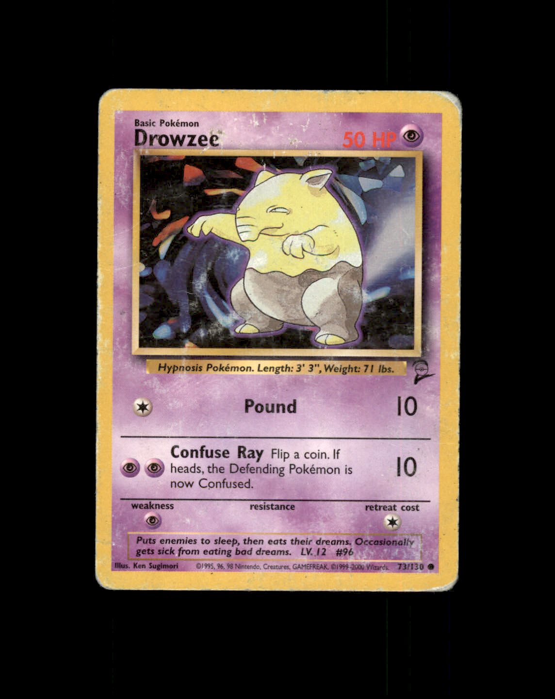 *SE BILDE FOR TILSTAND* Drowzee #73 Pokemon Base Set 2 Pokesingles