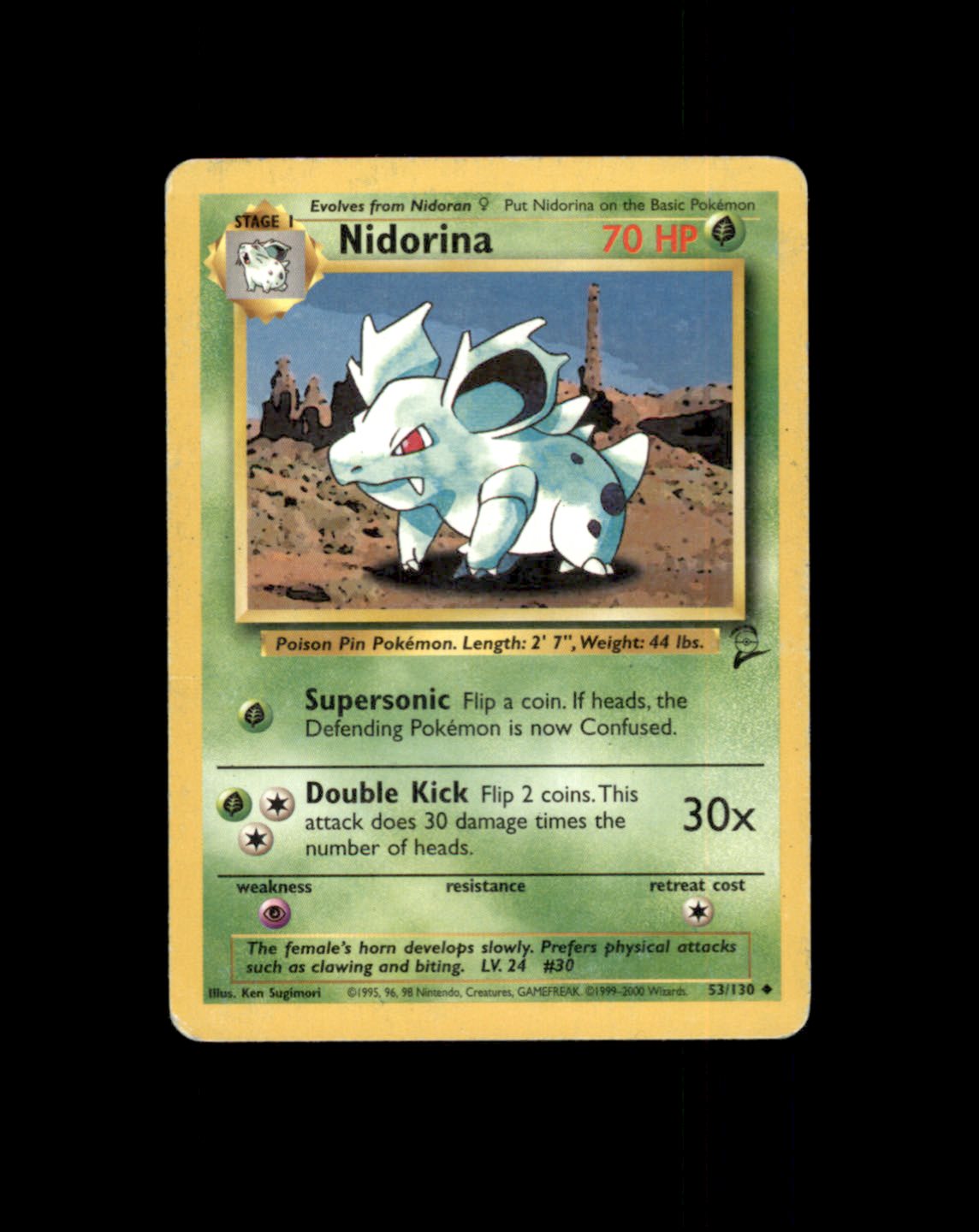 *SE BILDE FOR TILSTAND* Nidorina #53 Pokemon Base Set 2 Pokesingles