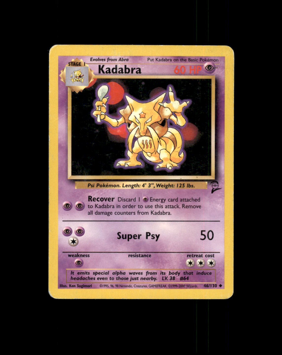*SE BILDE FOR TILSTAND* Kadabra #46 Pokemon Base Set 2 Pokesingles