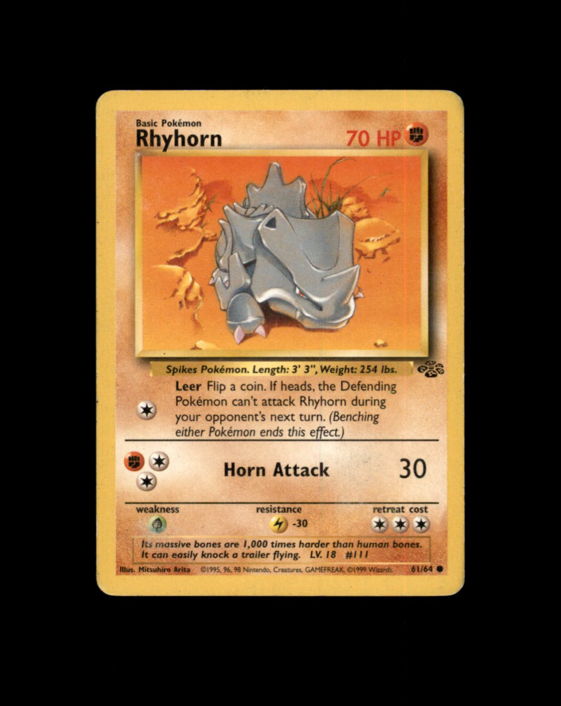 *SE BILDE FOR TILSTAND* Rhyhorn #61 Pokemon Jungle Pokesingles