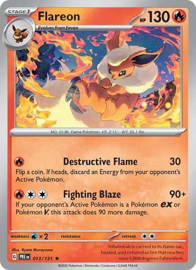 Flareon 13 Prismatic Evolutions Pokesingles