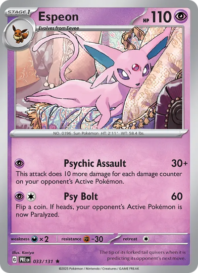 Espeon 33 Prismatic Evolutions Pokesingles