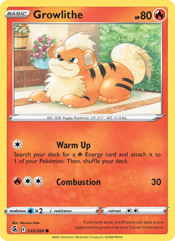 Growlithe 32 Fusion Strike Pokesingles