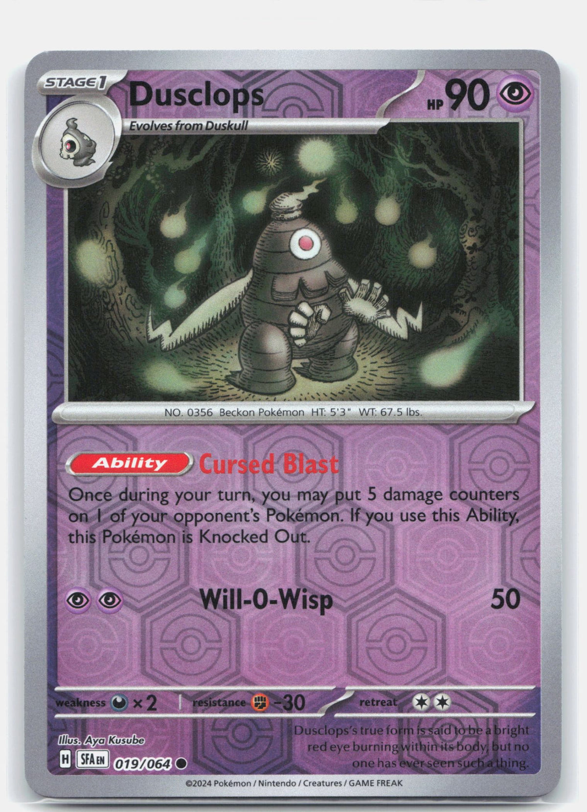 Dusclops 019 - SV: Shrouded Fable - Reverse Holofoil