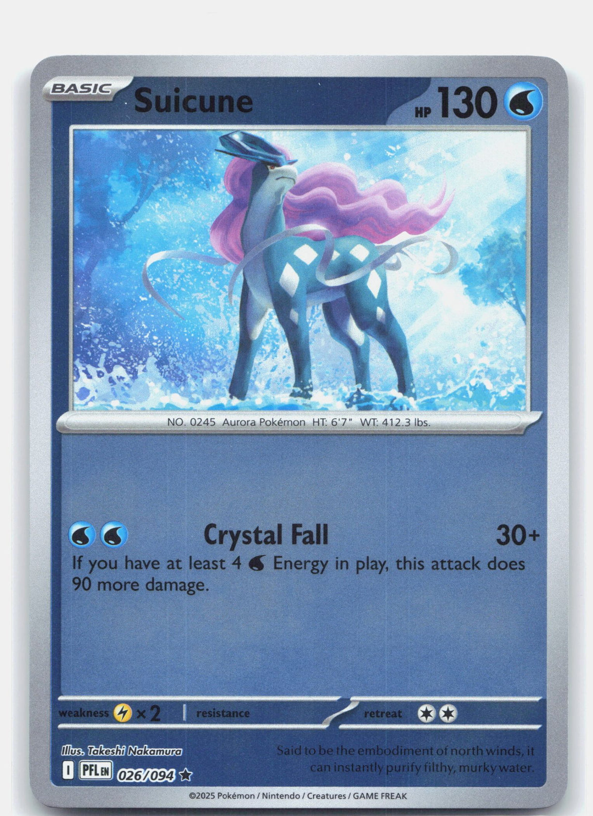 Suicune 026 - ME02: Phantasmal Flames - Reverse Holofoil