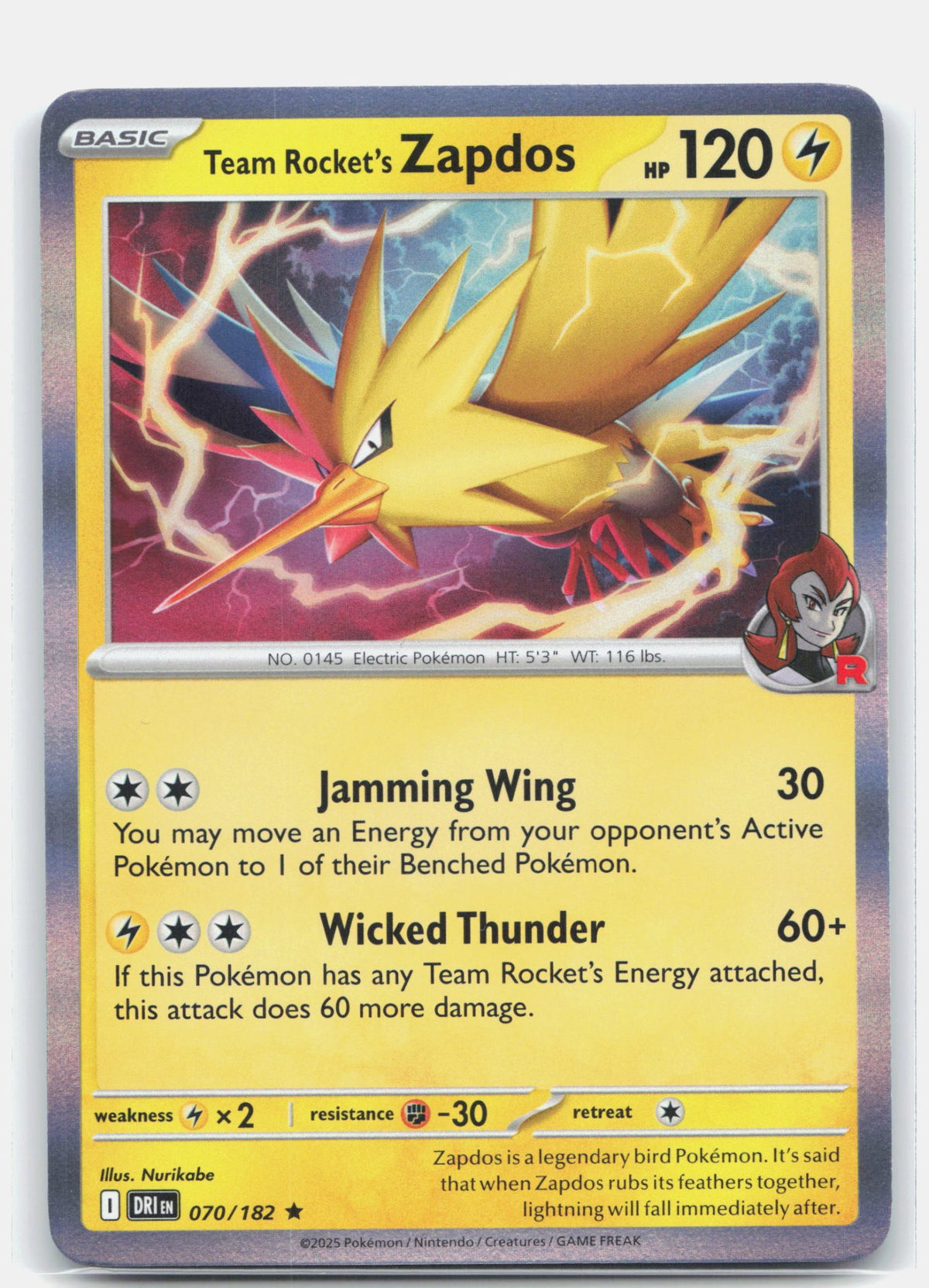 Team Rocket's Zapdos 070 - SV10: Destined Rivals - Holofoil