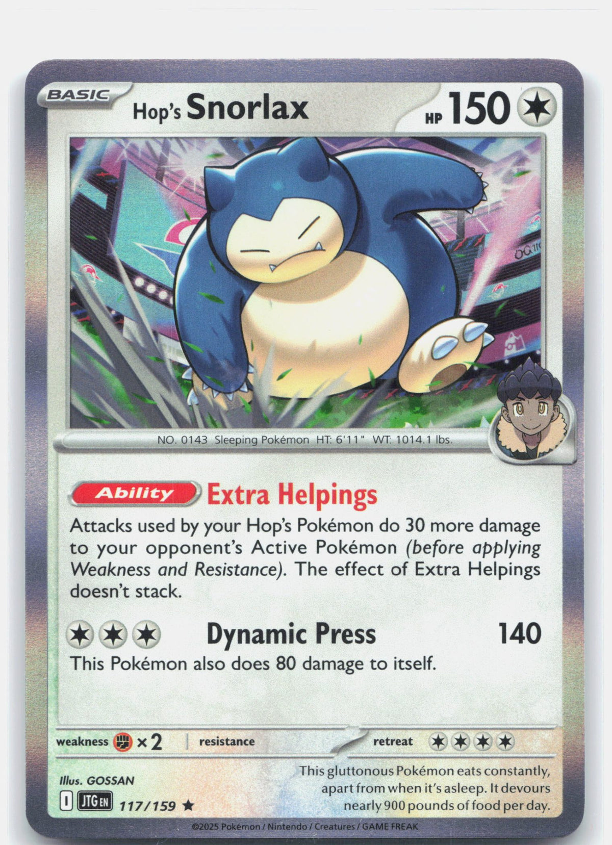 Hop's Snorlax 117 - SV09: Journey Together - Holofoil