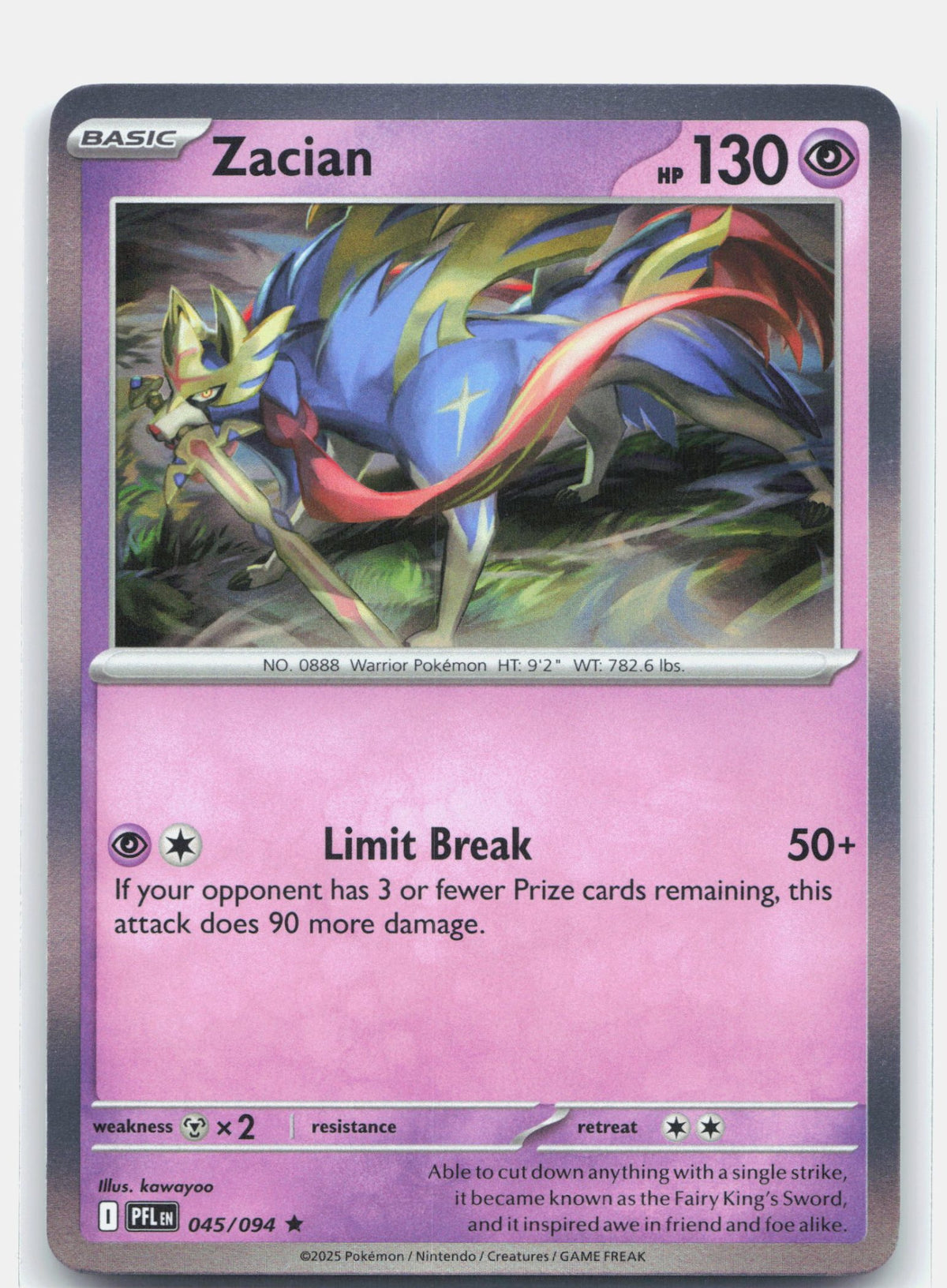 Zacian 045 - ME02: Phantasmal Flames - Holofoil