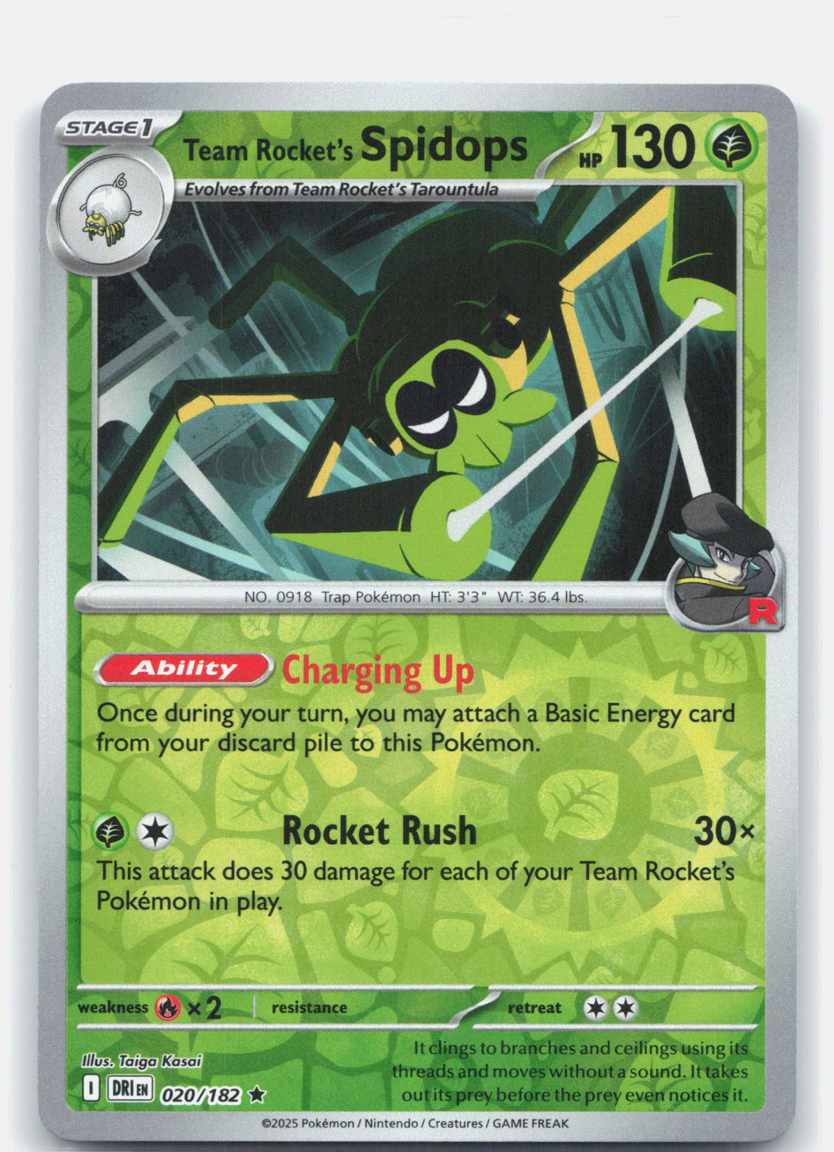 Team Rocket's Spidops 020 - SV10: Destined Rivals - Reverse Holofoil