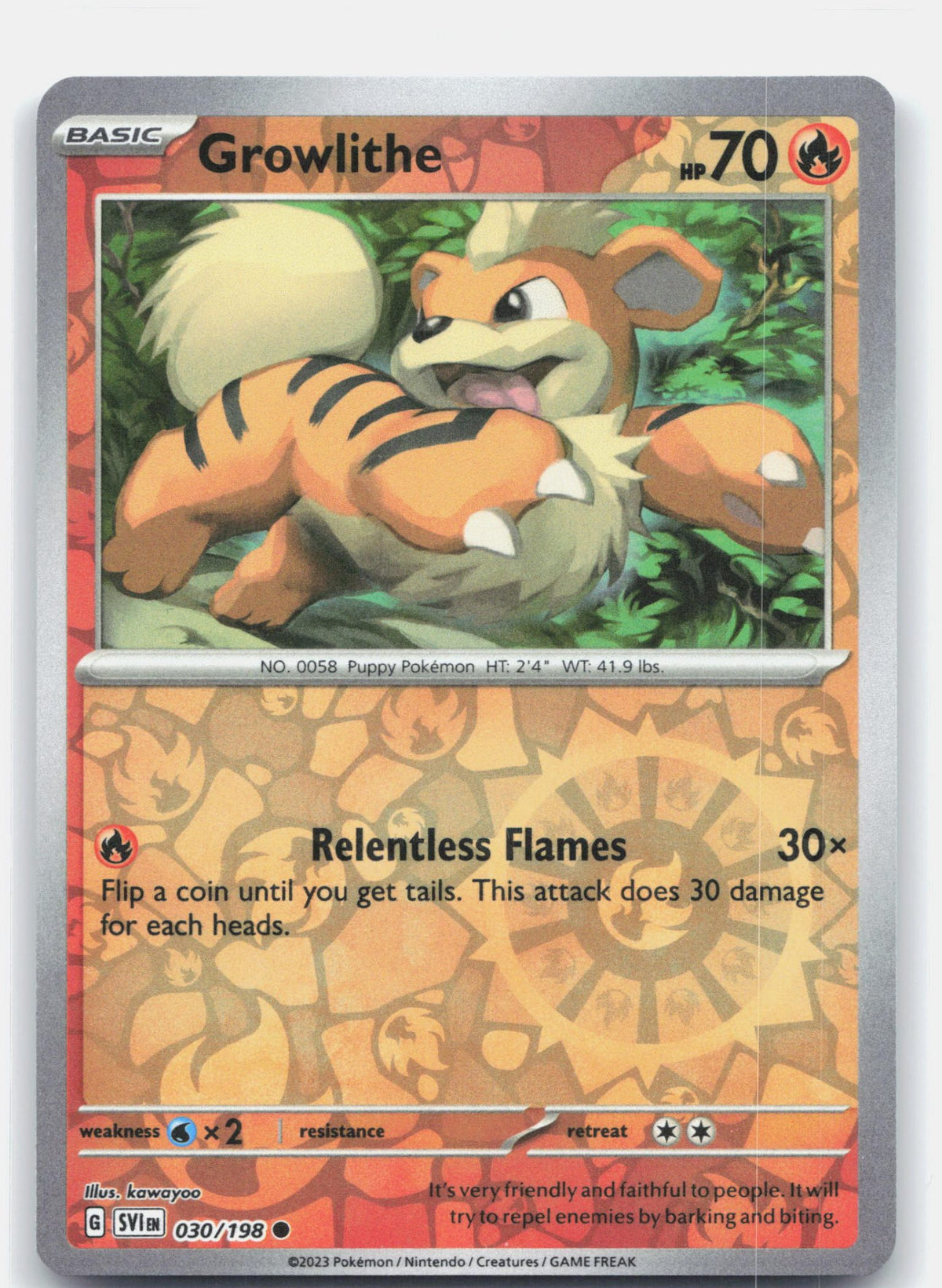Growlithe 030 - SV01: Scarlet & Violet Base Set - Reverse Holofoil