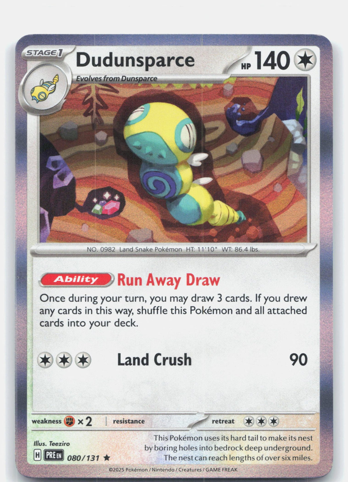 Dudunsparce 080 - SV: Prismatic Evolutions - Holofoil