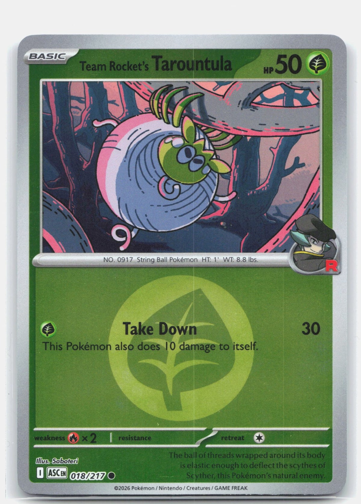 Team Rocket's Tarountula (Energy Symbol Pattern)