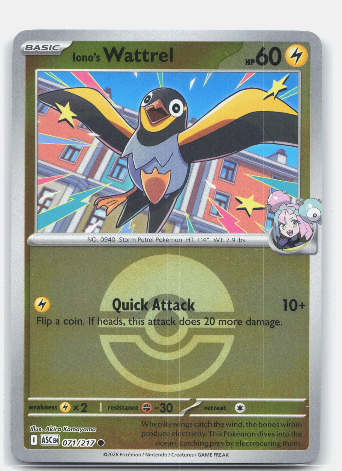 Iono's Wattrel - 071/217 (Poke Ball)