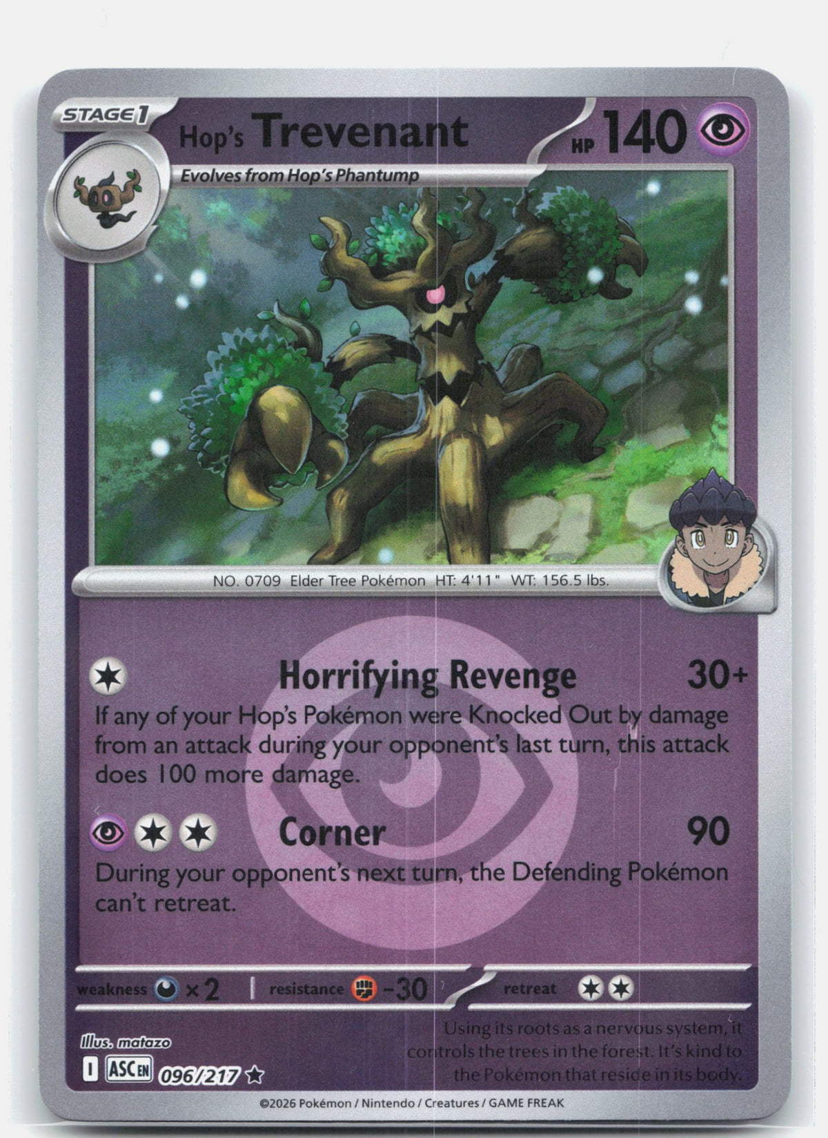 Hop's Trevenant - 096/217 (Energy Symbol Pattern)