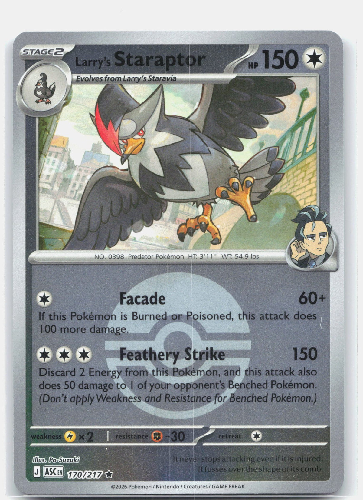 Larry's Staraptor - 170/217 (Poke Ball)