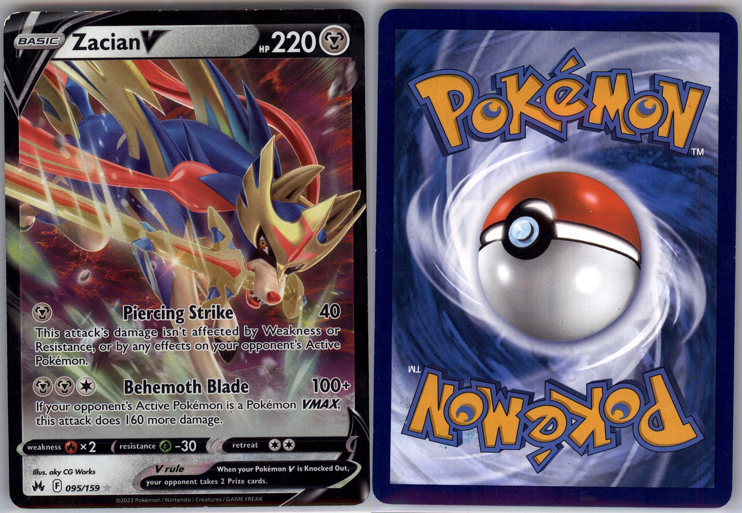 Zacian V 095 - Crown Zenith (DMG) Pokesingles