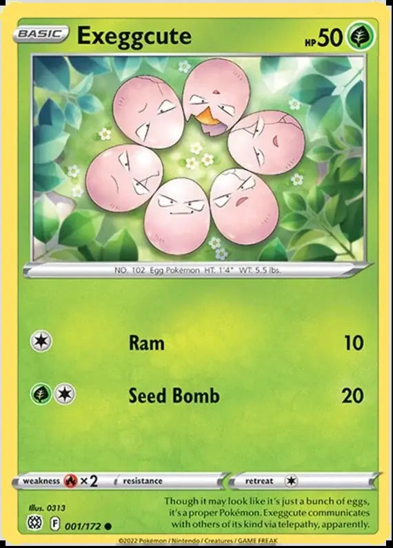 Exeggcute 001, Brilliant Stars | Sword & Shield, , 0.00 kr, Pokesingles. Kjøp pokemon kort til lave priser hos oss.
