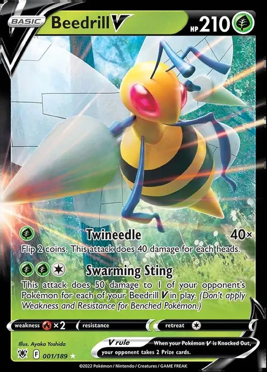 001 Beedrill V, Astral Radiance | Sword & Shield, v, 3.00 kr, Pokesingles. Kjøp pokemon kort til lave priser hos oss.