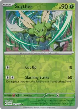 001 Scyther - Reverse Holo, Temporal Forces | Scarlet & Violet, reverse, 4.00 kr, Pokesingles. Kjøp pokemon kort til lave priser hos oss.