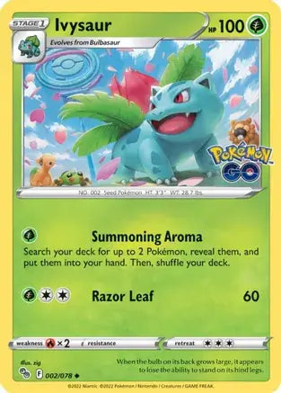 02 Ivysaur, Pokemon Go | Sword & Shield, nonholo, 2.00 kr, Pokesingles. Kjøp pokemon kort til lave priser hos oss.