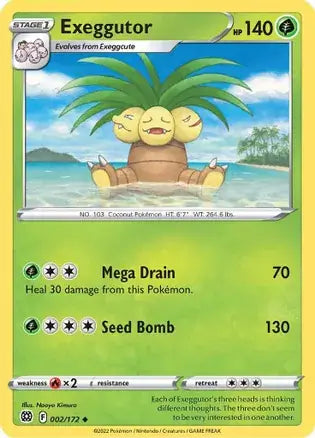 Exeggutor 002, Brilliant Stars | Sword & Shield, , 0.00 kr, Pokesingles. Kjøp pokemon kort til lave priser hos oss.