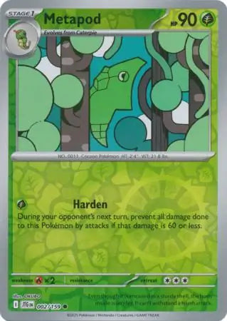 Metapod Reverse Holo 002 - Journey Together Pokesingles