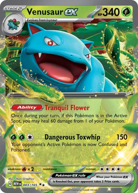 003 Venusaur ex, 151 | Scarlet & Violet, ex, 25.00 kr, Pokesingles. Kjøp pokemon kort til lave priser hos oss.