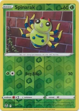 Spinarak Reverse Holo 003, Silver Tempest | Sword & Shield, , 0.00 kr, Pokesingles. Kjøp pokemon kort til lave priser hos oss.