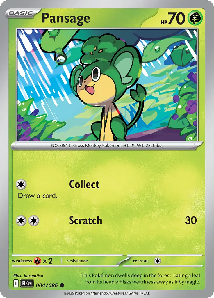Pansage 004 - Black Bolt Pokesingles