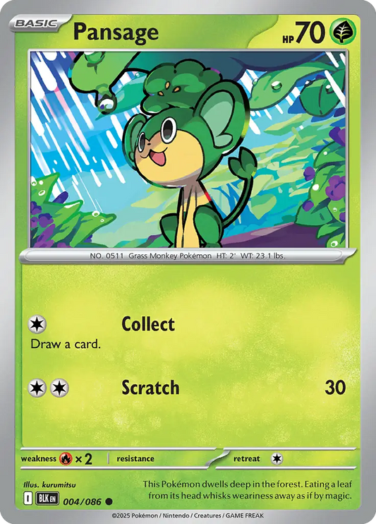 Pansage 004 - Black Bolt Pokesingles