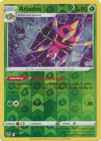 Ariados Reverse Holo 004, Silver Tempest | Sword & Shield, , 0.00 kr, Pokesingles. Kjøp pokemon kort til lave priser hos oss.