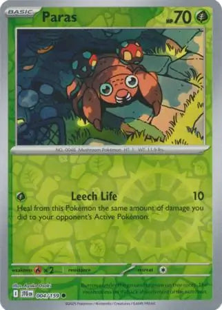 Paras Reverse Holo 004 - Journey Together Pokesingles