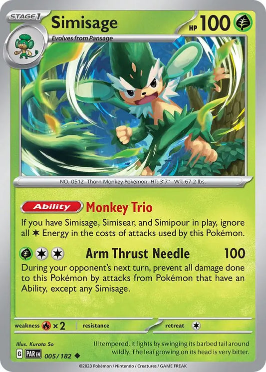 005 Simisage, Paradox Rift, nonholo, 2.00 kr, Pokesingles. Kjøp pokemon kort til lave priser hos oss.