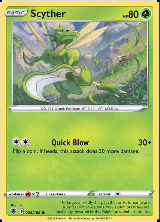 005 Scyther, Astral Radiance | Sword & Shield, , 3.00 kr, Pokesingles. Kjøp pokemon kort til lave priser hos oss.
