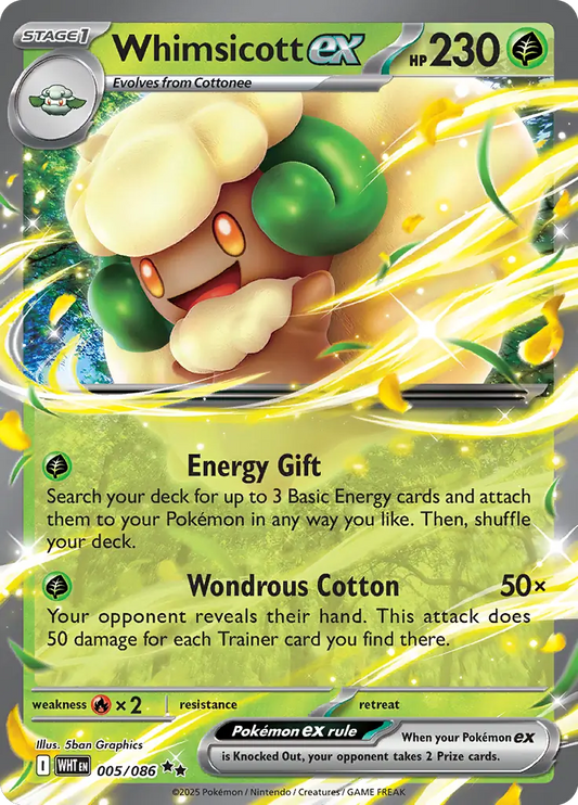 Whimsicott ex 005 - White Flare Pokesingles